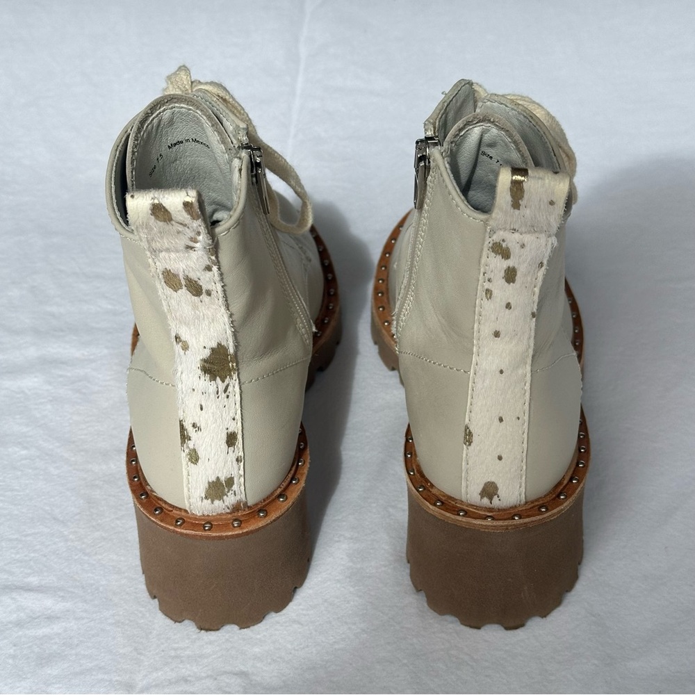 Dolce Vita Cream and Tan Ankle Boots